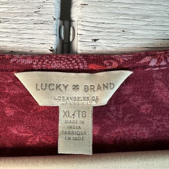 Lucky brand peasant top knit floral the v-neck peplum bohemian hippie western - Picture 4 of 10